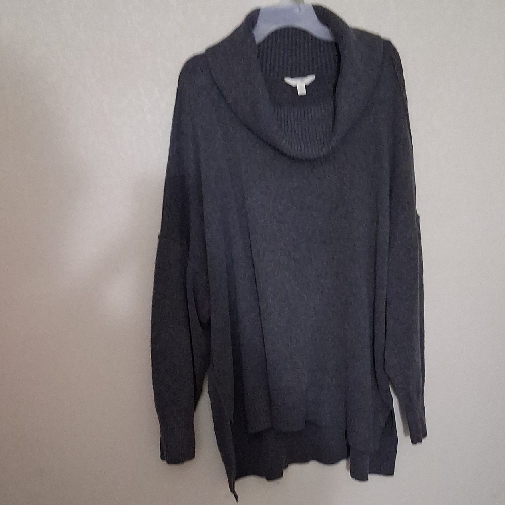 Terra & Sky Charcoal Cowl Neck Sweater